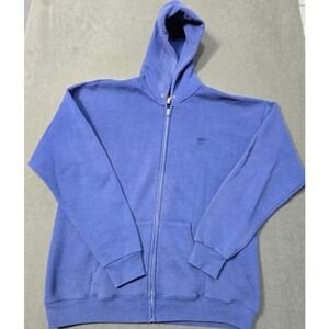 USA Olympic Track Athletic 90s Vtg Blue Full Zip Hooded Sweatshirt JCPenny Sz L